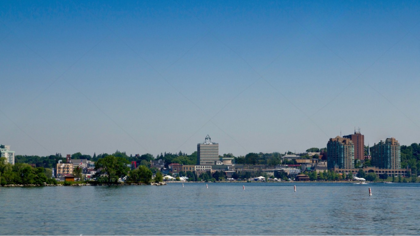 Barrie, Ontario waterfront skyline